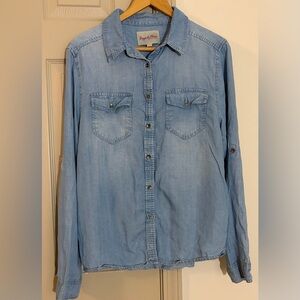 Light Blue Denim Button-Up Shirt